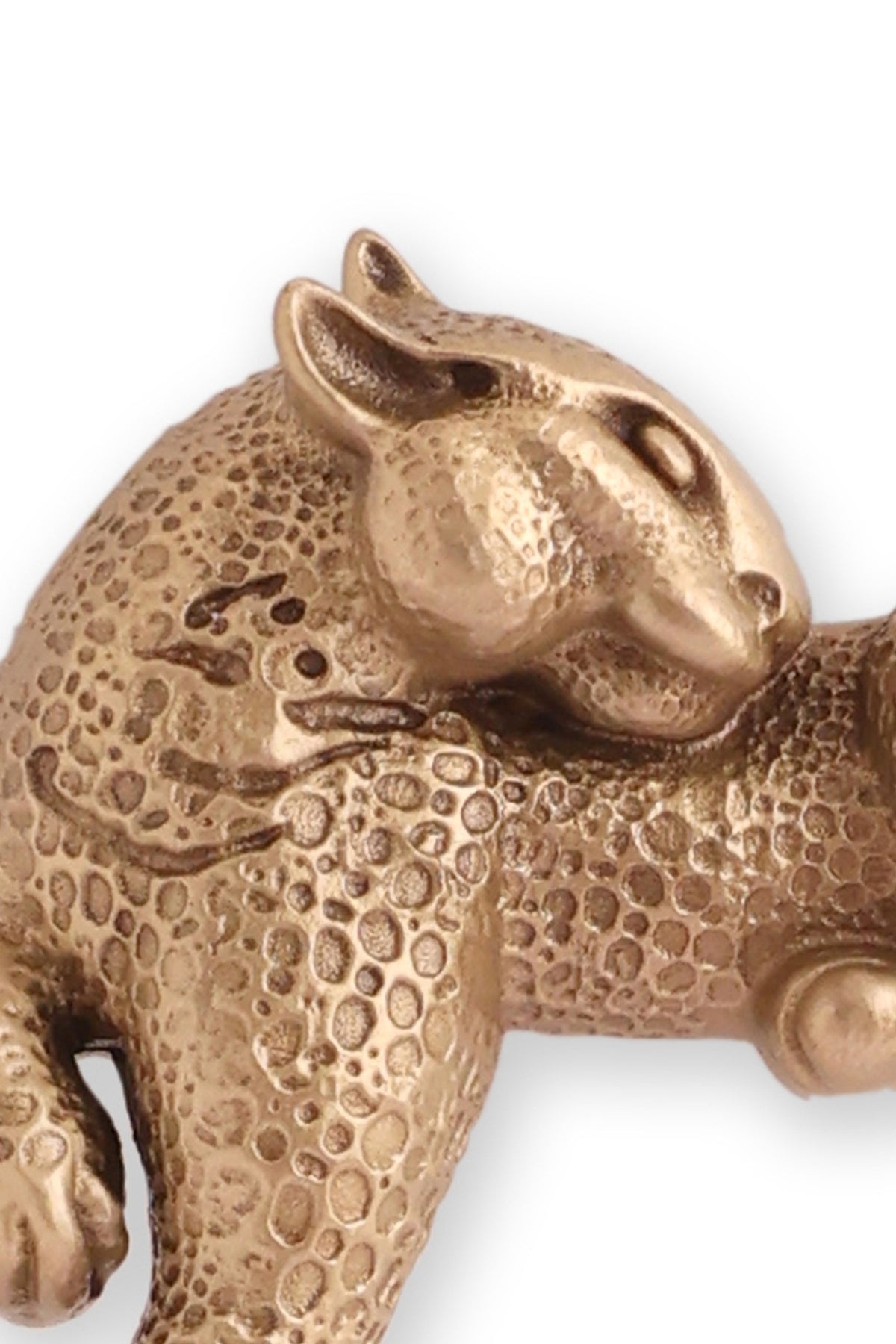 Antique Gold Brass Resting Cheetah Brooch