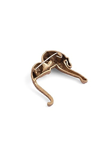 Antique Gold Brass Resting Cheetah Brooch