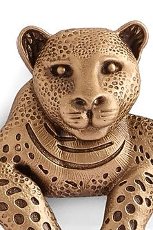 Antique Gold Brass Panther Brooch