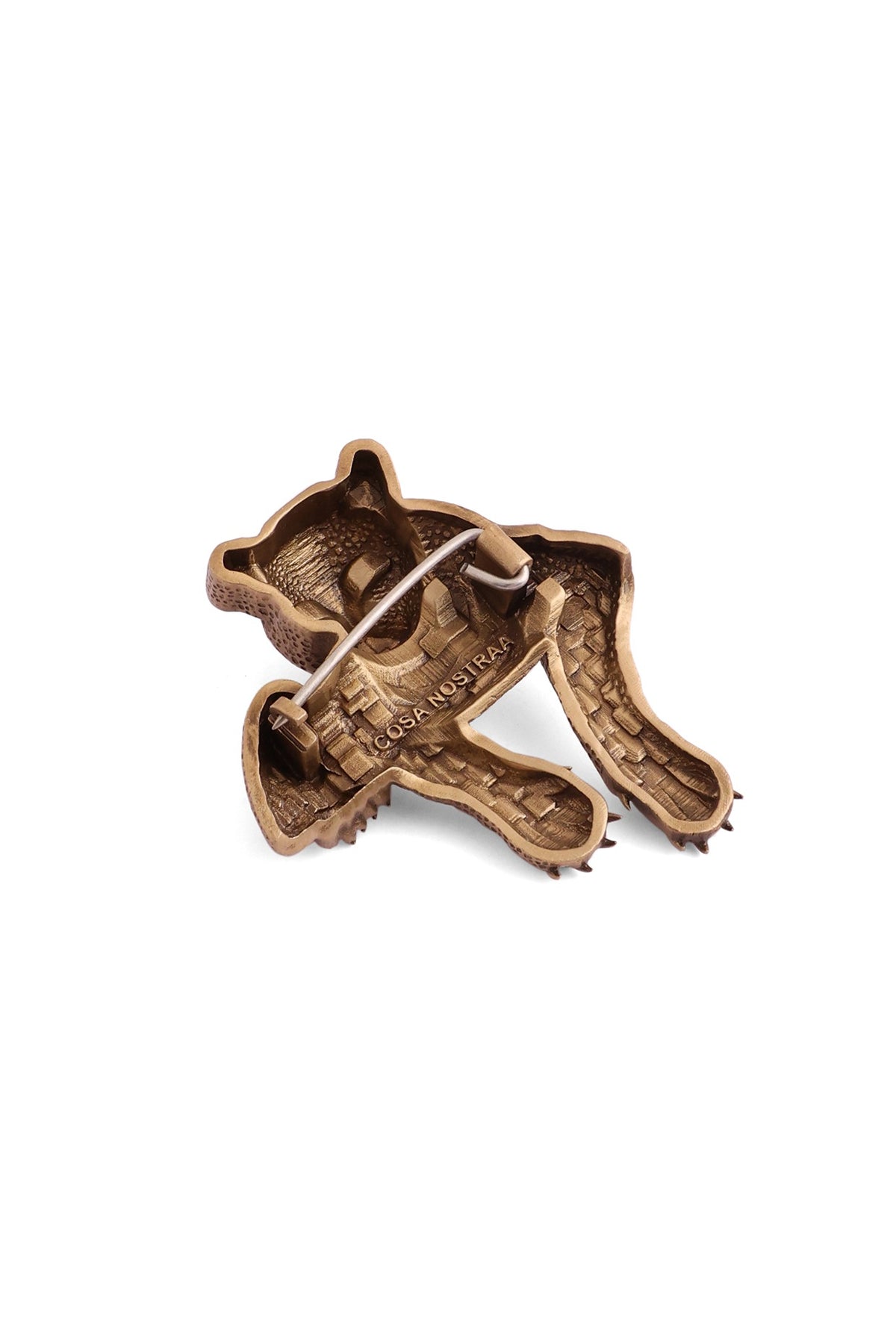 Antique Gold Brass Panther Brooch