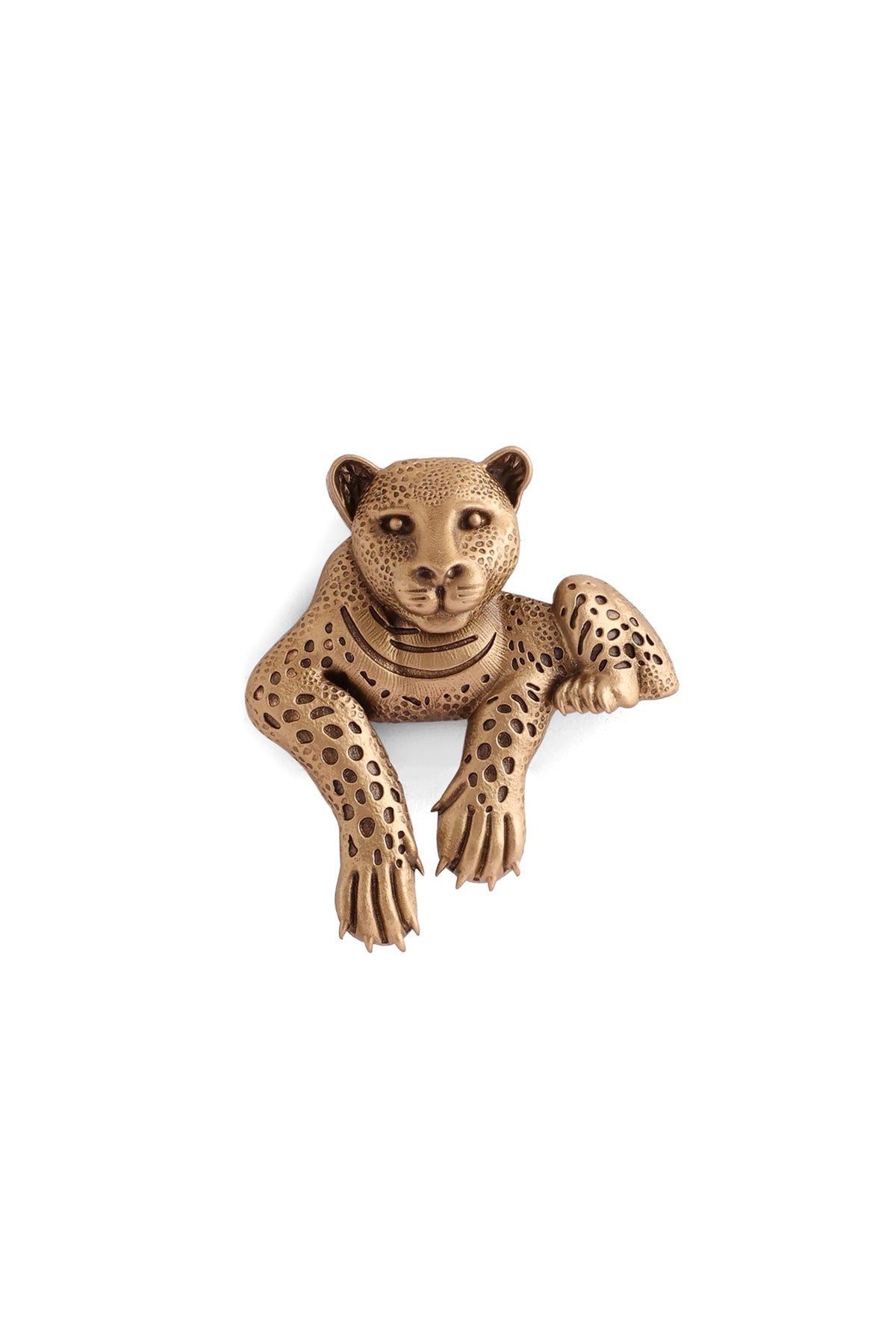 Antique Gold Brass Panther Brooch
