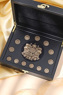 Antique Gold Brass Brooch & Buttons (Set Of 13)