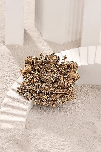 Antique Gold Brass Brooch & Buttons (Set Of 13)