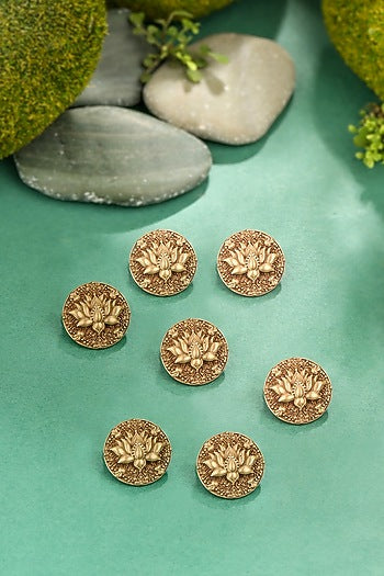 Antique Gold Brass Brooch Set