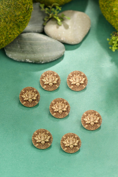 Antique Gold Brass Brooch Set