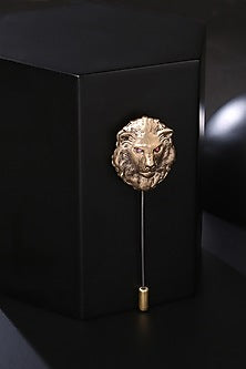 Antique Gold Brass Brooch Set