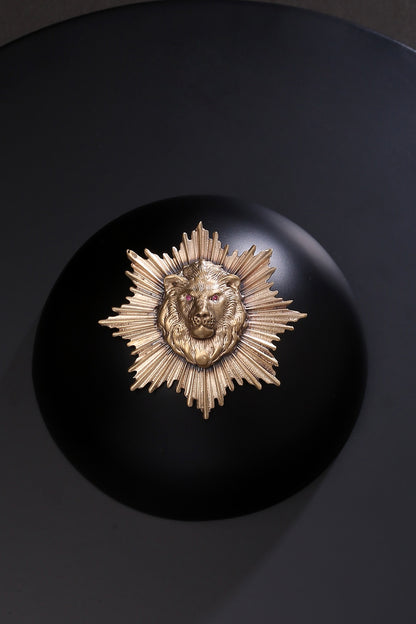 Antique Gold Brass Brooch Set