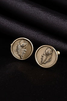 Antique Gold Brass Brooch Set