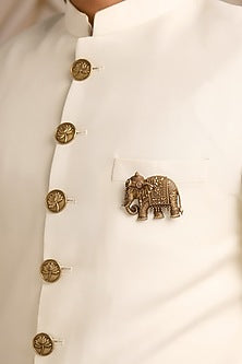 Antique Gold Brass Brooch With Cufflinks
