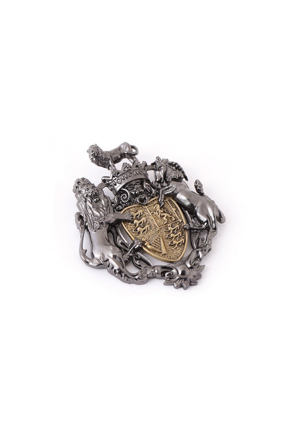 Two-Tone Finish British Badge Brooch