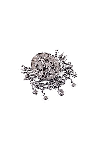 Antique Black Finish Warrior Prince Brooch
