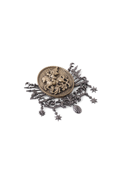 Two-Tone Finish Warrior Prince Brooch