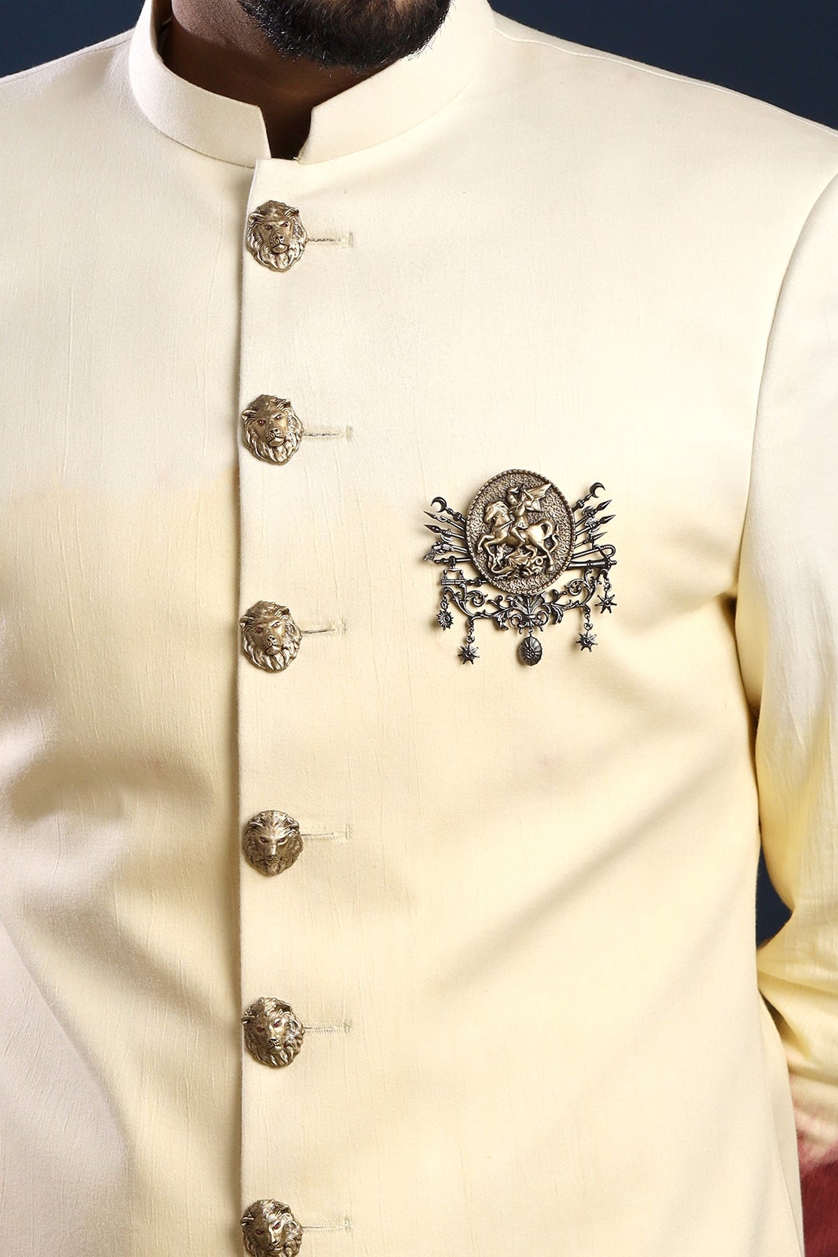 Two-Tone Finish Warrior Prince Brooch