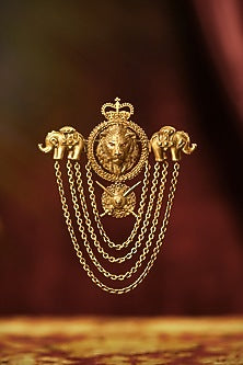 Antique Gold FInish Ruler Brooch