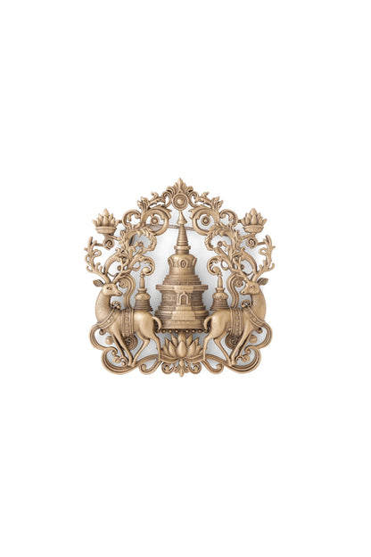 Antique Gold Temple Guardian Brooch