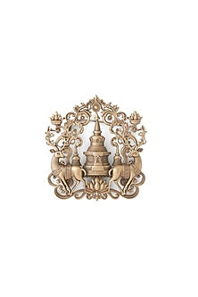 Antique Gold Temple Guardian Brooch