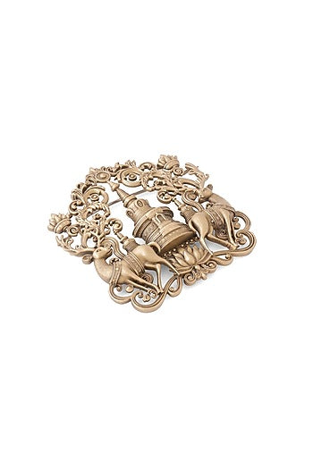 Antique Gold Temple Guardian Brooch