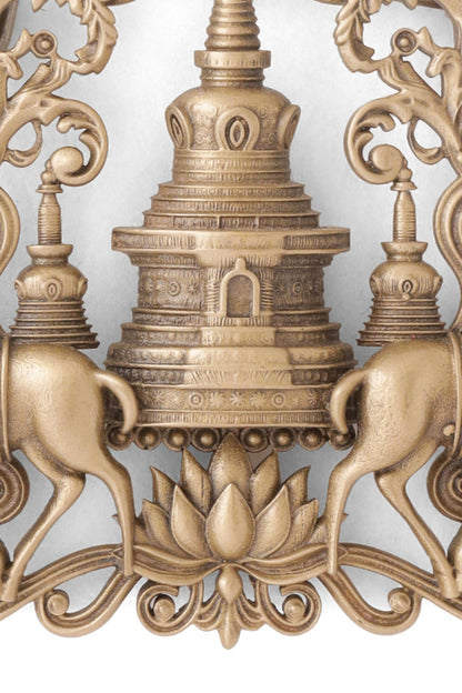 Antique Gold Temple Guardian Brooch