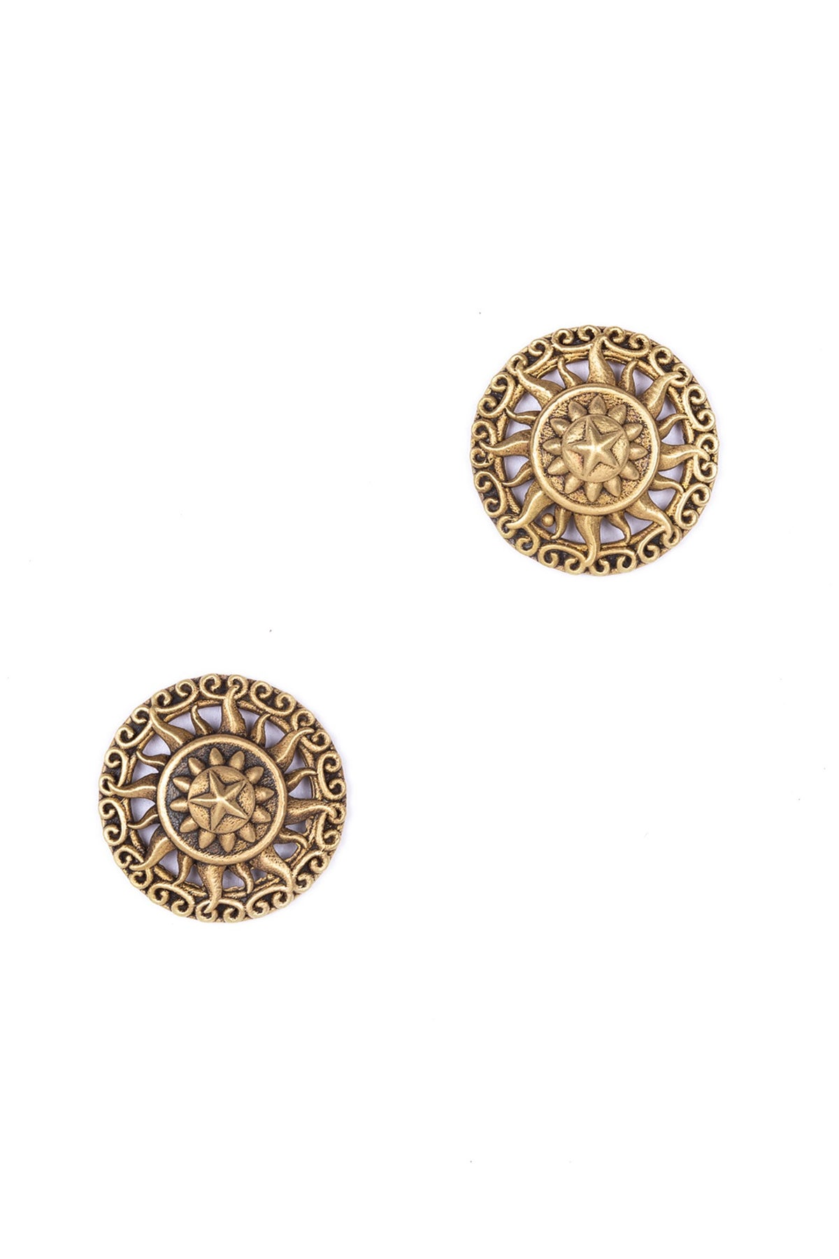 Antique Gold Vintage Buddha Brooch Set