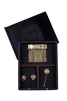Antique Gold Royal Army Brooch Set
