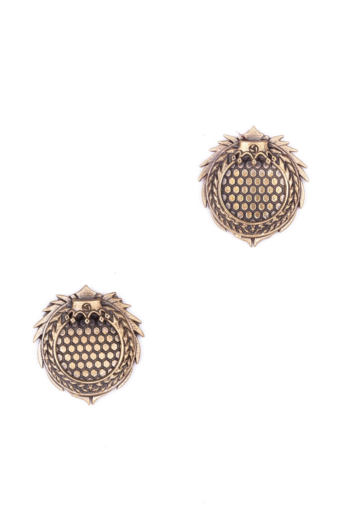 Antique Gold Duo Phoenix Brooch Set