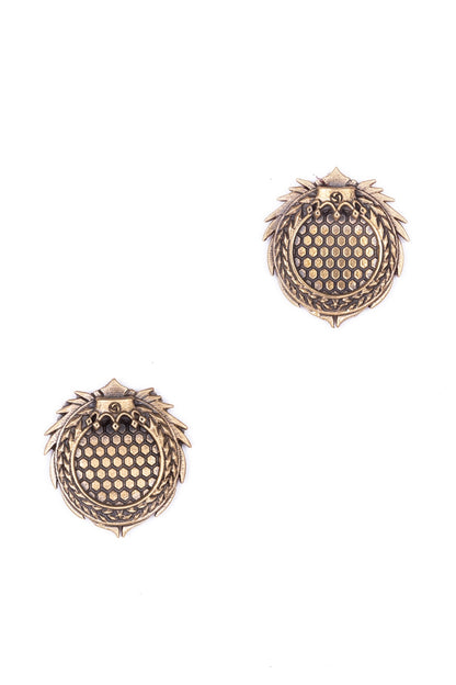 Antique Gold Duo Phoenix Brooch Set