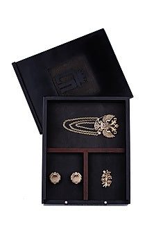 Antique Gold Duo Phoenix Brooch Set