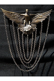 Antique Gold Hudson Hawk Eagle Brooch Set