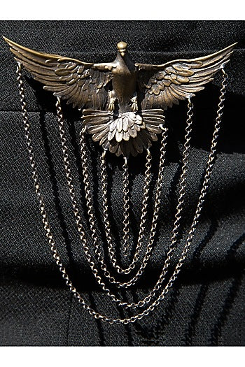 Antique Gold Hudson Hawk Eagle Brooch Set