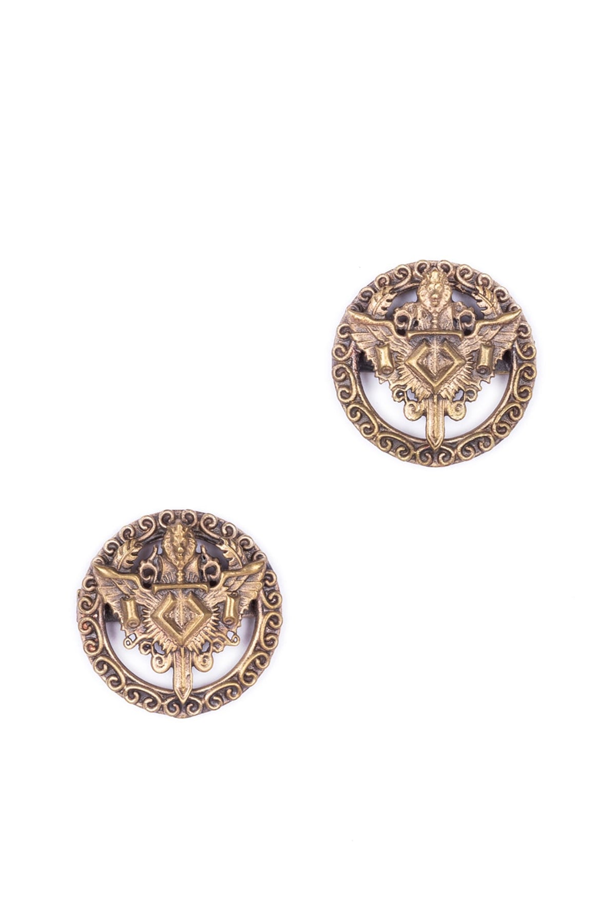 Antique Gold Hudson Hawk Eagle Brooch Set