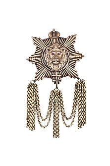 Antique Gold Almighty Lion Brooch Set