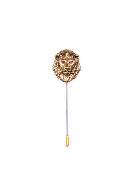 Antique Gold Almighty Lion Brooch Set