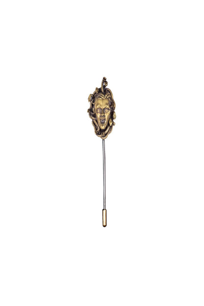 Antique Gold Greek God Brooch Set