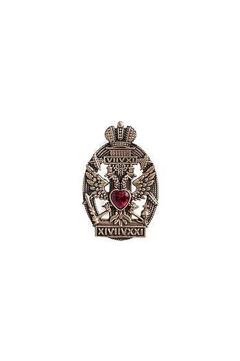 Antique Gold Brass Galahad Brooch