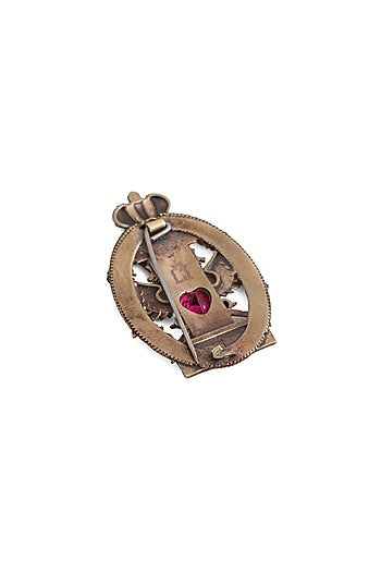 Antique Gold Brass Galahad Brooch