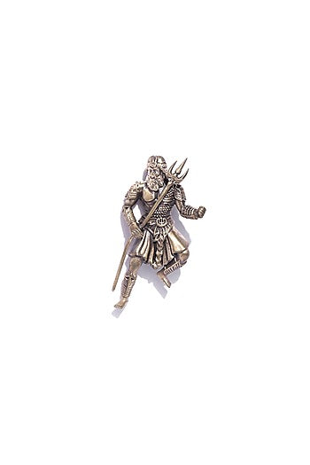 Antique Gold Brass Poseidon Brooch