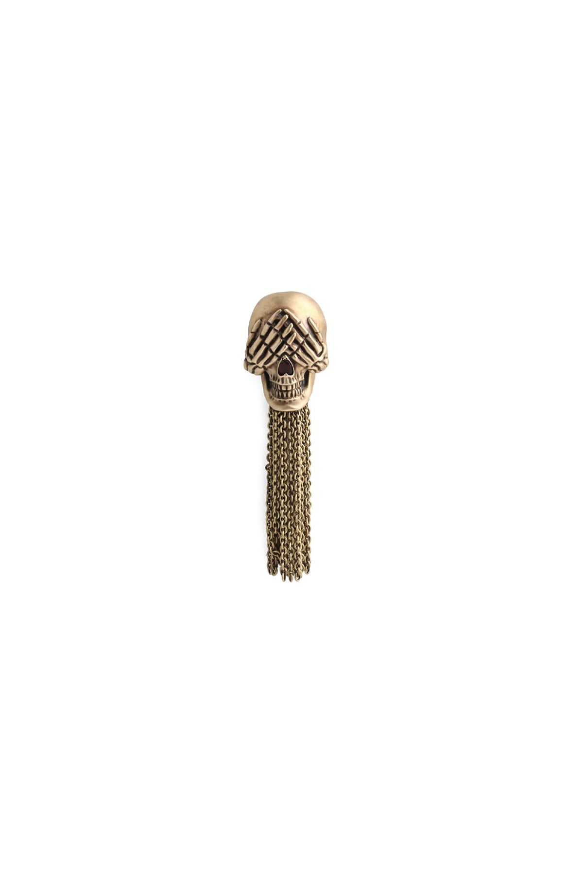 Antique Gold Skull Brooch