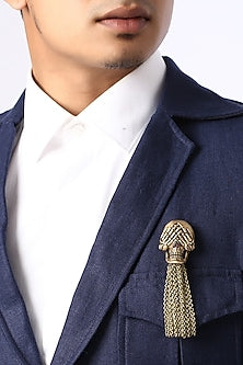 Antique Gold Skull Brooch