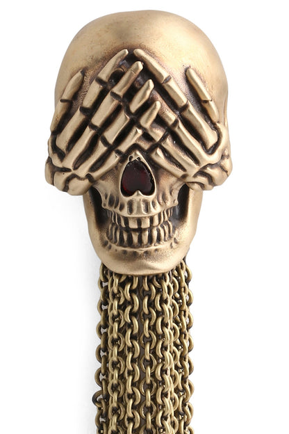 Antique Gold Skull Brooch