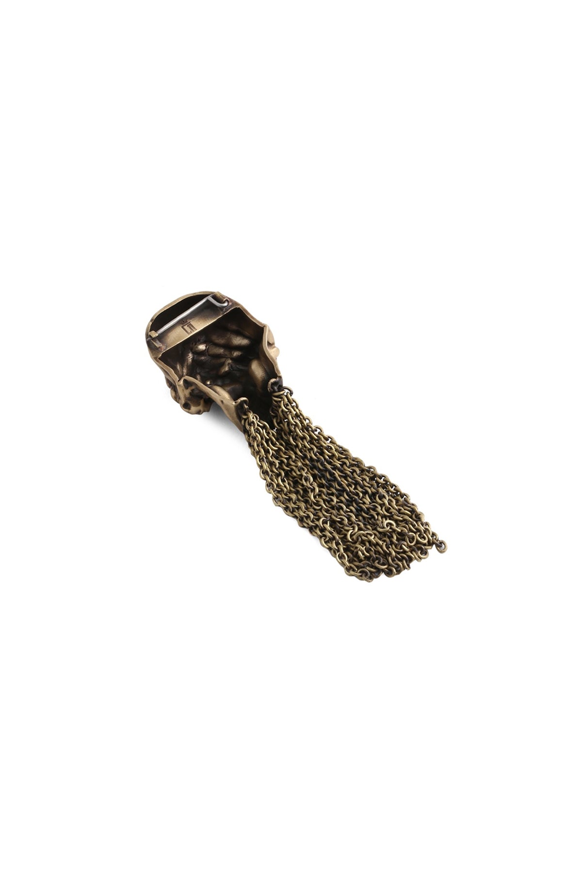 Antique Gold Skull Brooch
