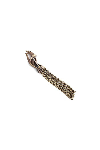 Antique Gold Brass Buddha Mudra Brooch