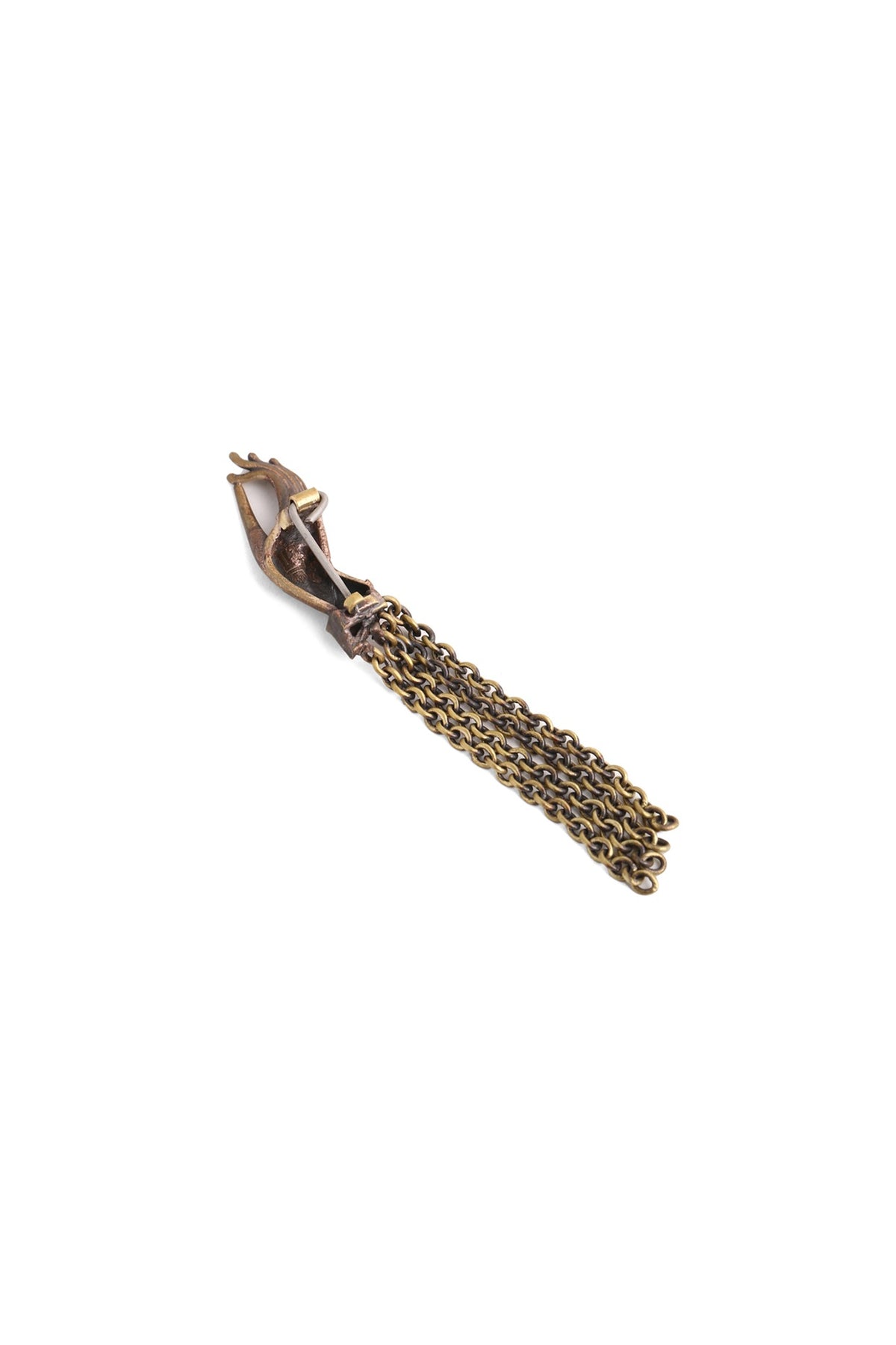 Antique Gold Brass Buddha Mudra Brooch