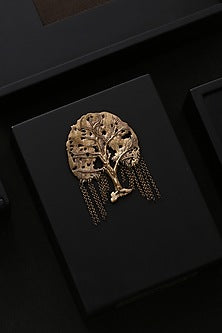 Antique Gold Brass Dream Tree Brooch