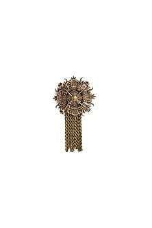Antique Gold Brass Royal Shield Brooch