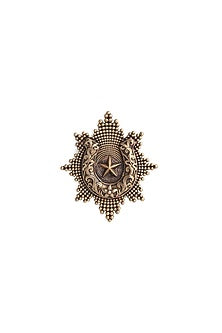 Antique Gold Brass Sun Brooch