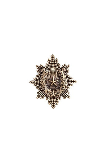 Antique Gold Brass Sun Brooch