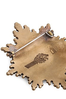 Antique Gold Brass Sun Brooch