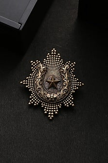 Antique Gold Brass Sun Brooch