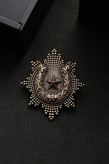Antique Gold Brass Sun Brooch