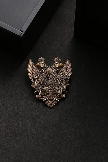 Antique Gold Brass Duo Phoenix Brooch